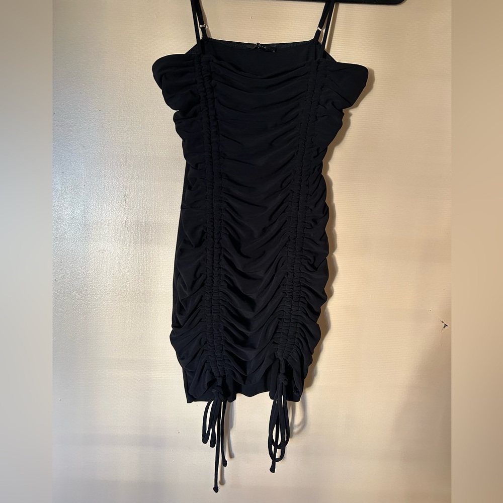 Iris Black Ruched Dress